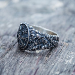 Viking Collection // Oak Leaves + Vegvisir Ring // Silver (5)