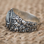 Viking Collection // Oak Leaves + Valknut Ring // Silver (7)