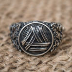 Viking Collection // Oak Leaves + Valknut Ring // Silver (10)