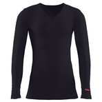 Unisex V-Neck Long Sleeve T-Shirt // Black (S)