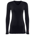 Unisex V-Neck Long Sleeve T-Shirt // Black (S)
