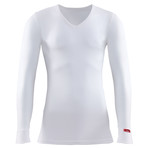 Unisex V-Neck Long Sleeve T-Shirt // Snow White (S)