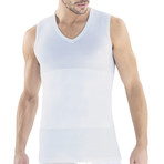 Men's Shapewear V-Neck Tank Top // White (XL)