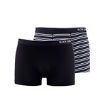 Men's Striped Boxers // Black // Pack of 2 (2XL)