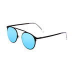 Avalon Polarized Sunglasses (Black Frame + Blue Lens)