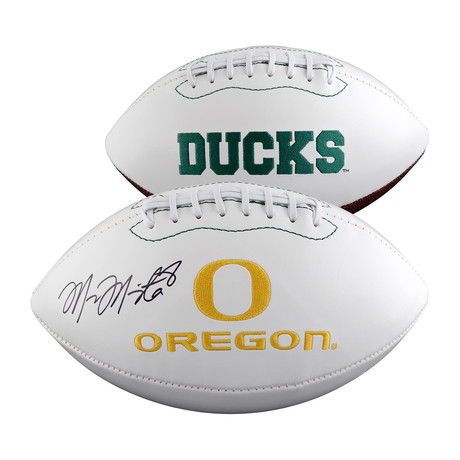 Signed White Panel Football // Oregon Ducks // Marcus Mariota