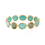 Ippolita Rock Candy 18k Yellow Gold Turquoise + Mother of Pearl Bangle Bracelet // Store Display