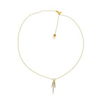 Gurhan 18k White Gold + 22k Yellow Gold Whisper Diamond Pendant Necklace