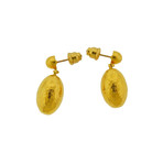 Gurhan 24k Yellow Gold Cocoon Hammered Drop Earrings