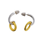 Gurhan 18k White Gold + 24k Yellow Gold Galahad Diamond Drop Earrings
