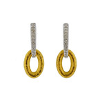 Gurhan 18k White Gold + 24k Yellow Gold Galahad Diamond Drop Earrings
