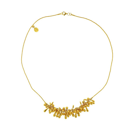 Gurhan 24k Yellow Gold Front Cluster Wheat Drops Necklace