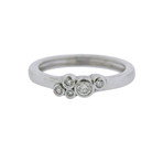 Gurhan 18k White Gold Pointelle Diamond Ring // Ring Size: 6.75