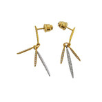 Gurhan 18k White Gold + 22k Yellow Gold Whisper Diamond Drop Earrings