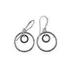 Gurhan 18k White Gold Hoopla Diamond Circle Earrings