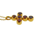 Gurhan 22k Yellow Gold Juju Gemstone Cross Pendant Necklace