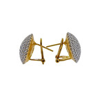 Gurhan 18k White Gold + 24k Yellow Gold Large Lentil Ice Diamond Earrings