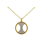 Gurhan 18k White Gold + 22k Yellow Gold Tuxedo Diamond Pendant Necklace