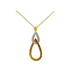 Gurhan 18k White Gold + 22k Yellow Gold Duet Diamond Pendant Necklace I
