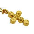 Gurhan 22k Yellow Gold Juju Gemstone Cross Pendant Necklace