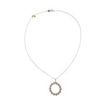 Gurhan 18k White Gold Delicate Open Circle Diamond Pendant Necklace