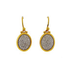 Gurhan 18k White Gold + 22k Yellow Gold Amulet Diamond Drop Earrings