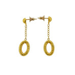 Gurhan 22k Yellow Gold + 24k Yellow Gold Galahad Diamond Chain Earrings
