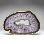 Agate Geode Slice With Amethyst Quartz Center + Acrylic Display Stand