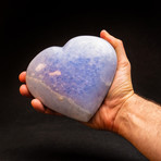 Blue Calcite Heart + Acrylic Display Stand v.2