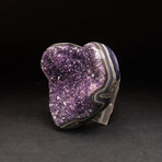Genuine Amethyst Clustered Heart + Acrylic Display Stand v.3