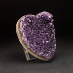 Genuine Amethyst Clustered Heart + Acrylic Display Stand v.2