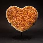 Genuine Citrine Clustered Heart + Metal Stand // 14"