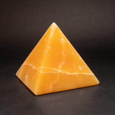Genuine Orange Calcite Pyramid