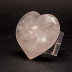 Clear Quartz Heart + Acrylic Display Stand