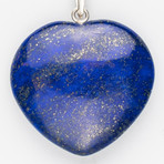 Lapis Lazuli Heart Pendant + Sterling Silver Chain // 18"
