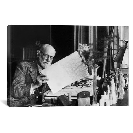 Austrian Psychoanalyst Sigmund Freud  c. 1937 // Rue Des Archives (18"W x 12"H x 0.75"D)