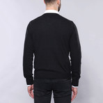 Lasse Slim Fit V-Neck Knit Sweater // Black (S)
