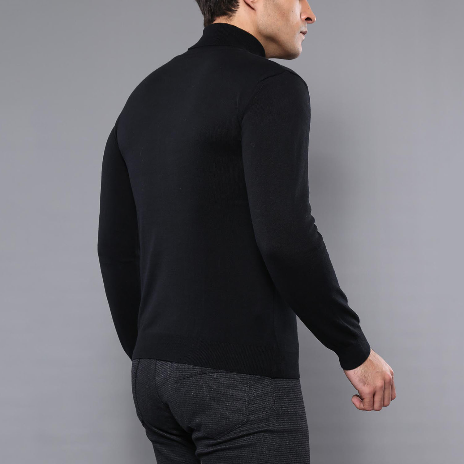 Christian Slim Fit Turtleneck Knit Sweater // Black (S) - Wessi - Touch ...