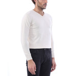 Marshall Slim Fit V-Neck Knit Sweater // Beige (S)