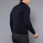 Carter Slim Fit Turtleneck Knit Sweater // Navy (XL)