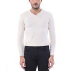 Marshall Slim Fit V-Neck Knit Sweater // Beige (L)