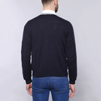 Kasper Slim Fit V-Neck Knit Sweater // Navy (L)