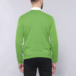 Teddy Slim Fit V-Neck Knit Sweater // Green (L)