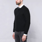 Shawn Slim Fit Circle Neck Knit Sweater // Black (XL)