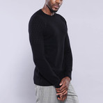 Felix Slim Fit Circle Neck Knitwear // Black (XL)