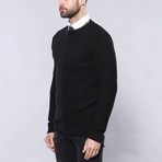 Daniel Slim Fit Circle Neck Knit Sweater // Black (S)