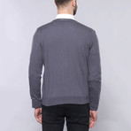 Dyson Slim Fit V-Neck Knit Sweater // Smoked (S)