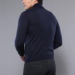 Max Slim Fit Turtleneck Knit Sweater // Navy (S)