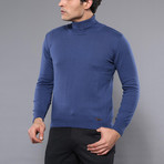 Trent Slim Fit Turtleneck Knit Sweater // Blue (M)