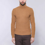 Rex Slim Fit Turtleneck Knit Sweater // Tobacco (S)